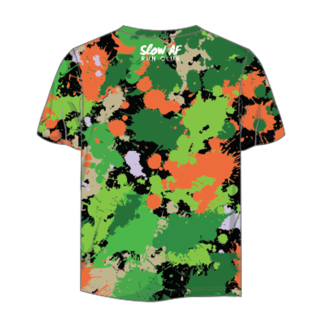 Camo Splatter T shirt Gender Neutral Slow AF Run Club Store