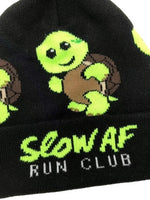 Slow AF Run Club Terry Turtle Pom Pom Beanie