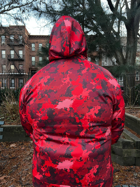 Red camo hoodie discount