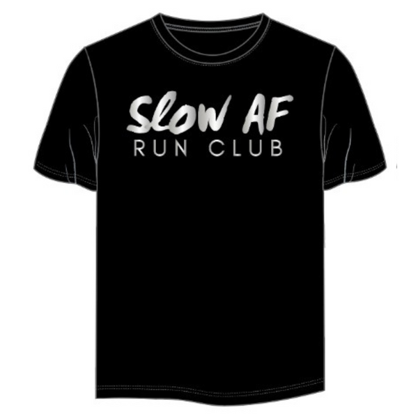 Black Reflective T-shirt (Gender Neutral) – Slow AF Run Club Store